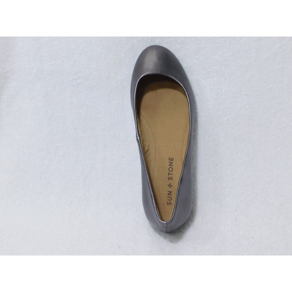 W689 Sun + Stone Dark Pewter Eliana Ballet Flats Shoes - Size 5 M - Picture 4 of 5